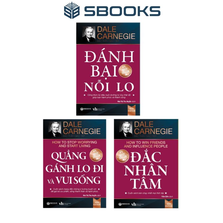 Sách Combo 3 Cuốn : Đắc Nhân Tâm + Quẳng Gánh Lo Đi & Vui Sống + Đánh Bại Nỗi Lo - SBOOKS