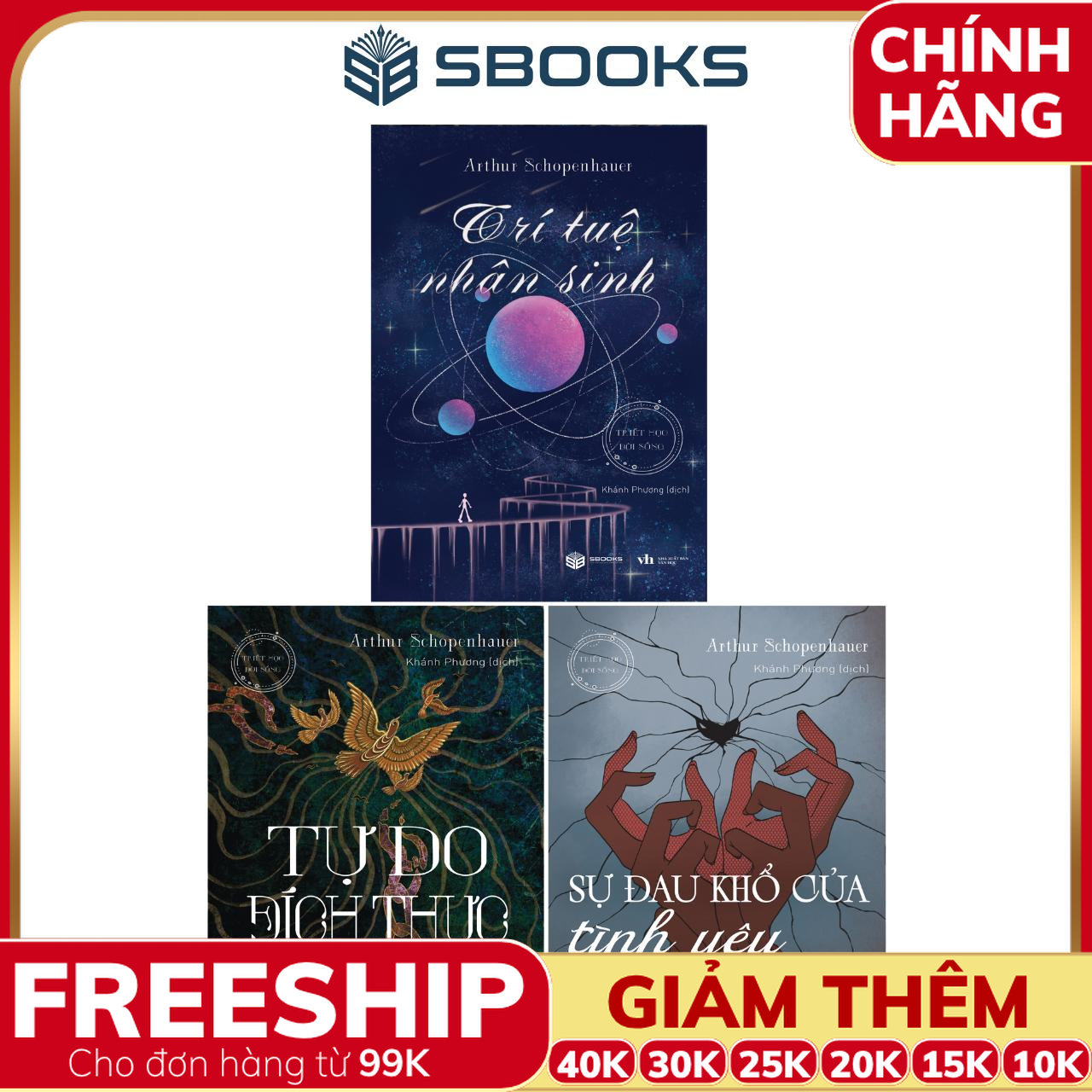 Combo 3 Cuốn Sách: Trí Tuệ Nhân Sinh + Tự Do Đích Thực + Sự Đau Khổ Của Tình Yêu Và Sự Sống - SBOOKS