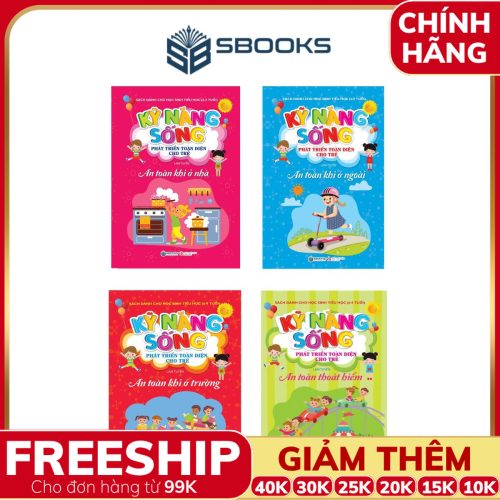 Combo 4 Cuốn Sách Kỹ Năng sống Phát triển Toàn Diện Cho Trẻ - Các Chủ Đề Về An Toàn- SBOOKS