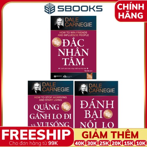 Combo 3 Cuốn Sách: Đắc Nhân Tâm + Quẳng Gánh Lo Đi & Vui Sống + Đánh Bại Nỗi Lo - SBOOKS