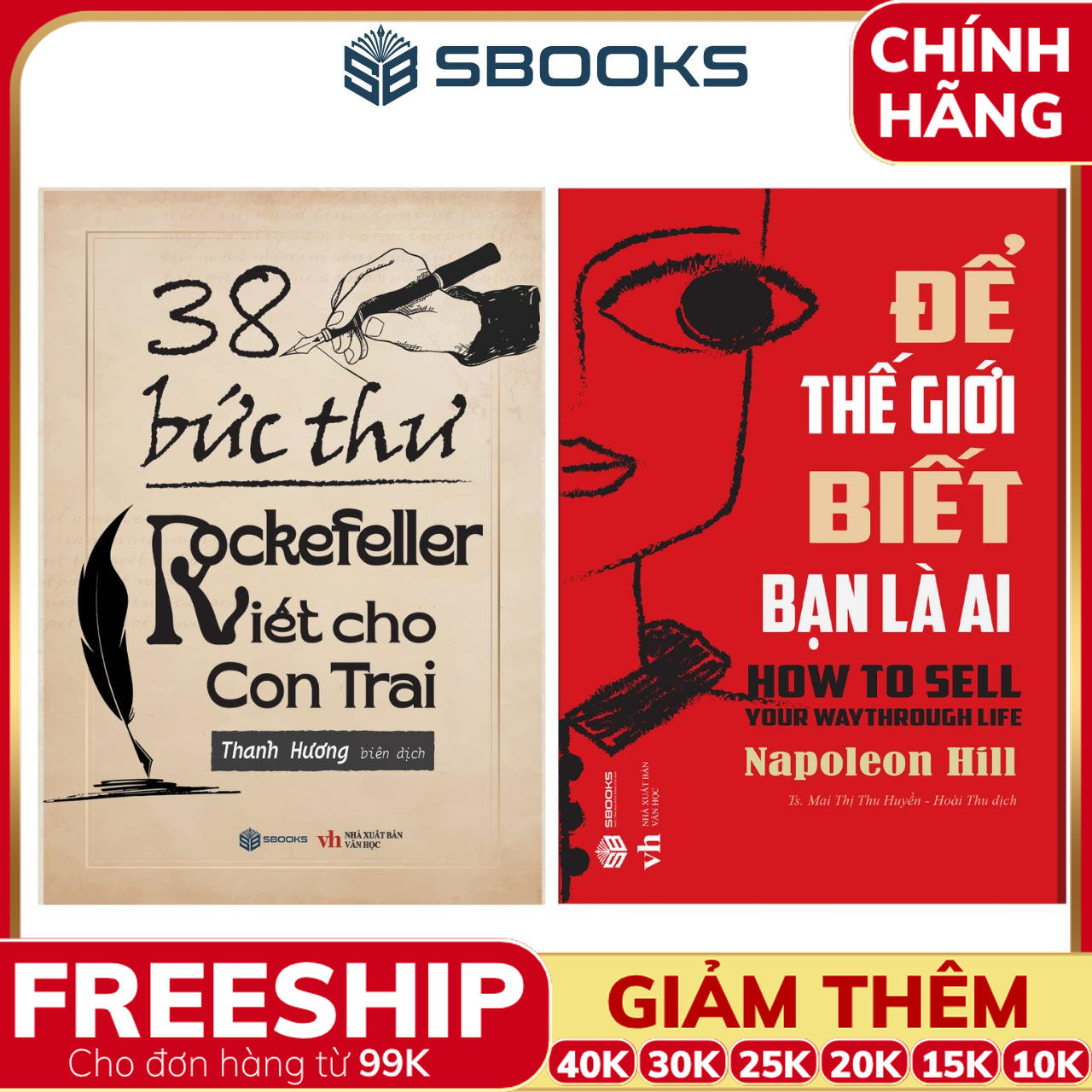 Combo 2 Cuốn Sách: 38 Bức Thư Rockerfeller Viết Cho Con Trai + Để Thế Giới Biết Bạn Là Ai - SBOOKS