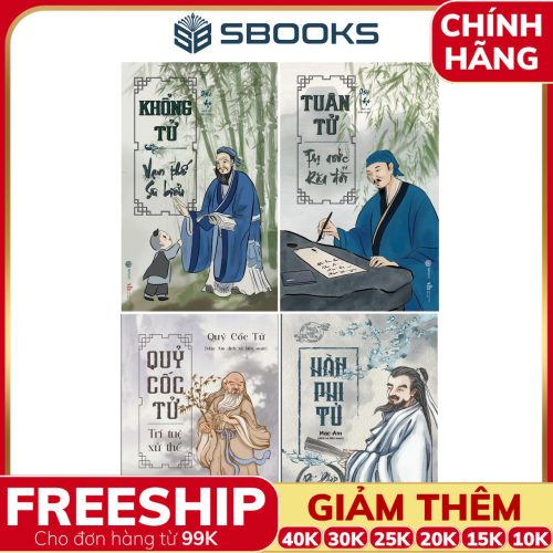 Combo 4 Cuốn Sách: Khổng Tử + Tuân Tử + Quỷ Cốc Tử + Hàn Phi Tử - SBOOKS