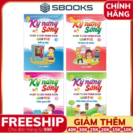 Sách - Bộ 4 Cuốn Kỹ Năng Sống Phát Triển Toàn Diện Cho Trẻ (dành cho học sinh tiểu học từ 6-10 tuổi) - SBOOKS