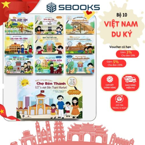 Sách - Bộ 10 cuốn truyện Hà Nội - Sài Gòn Du Kí Song Ngữ cho trẻ từ 4-12 tuổi phát triển kiến thức Lịch Sử - SBOOKS