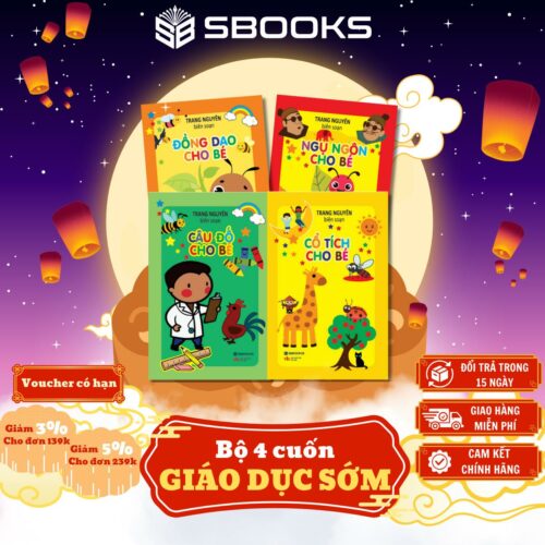 Sách - Bộ 4 Cuốn Giáo Dục Sớm cho Bé Từ 0-6 Tuổi: Đồng Giao + Cổ Tích + Ngụ Ngôn + Câu Đố - IKIDS