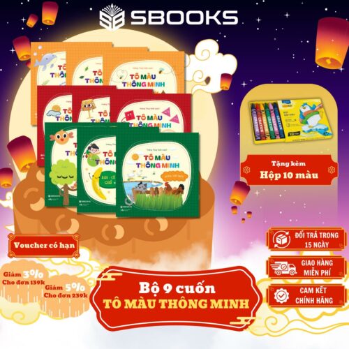 Bộ 9 Cuốn Sách Tô Màu Thông Minh - Tặng Kèm Lớp 10 Màu - Phát Triển Khả Năng Khám Phá & Sáng Tạo Cho Trẻ 2-6 Tuổi - iKids
